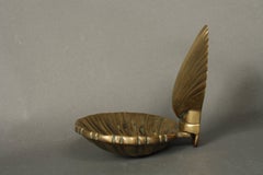 Shell Shaped Soap Dish and Toothbrush Holder, Brass, 1950s