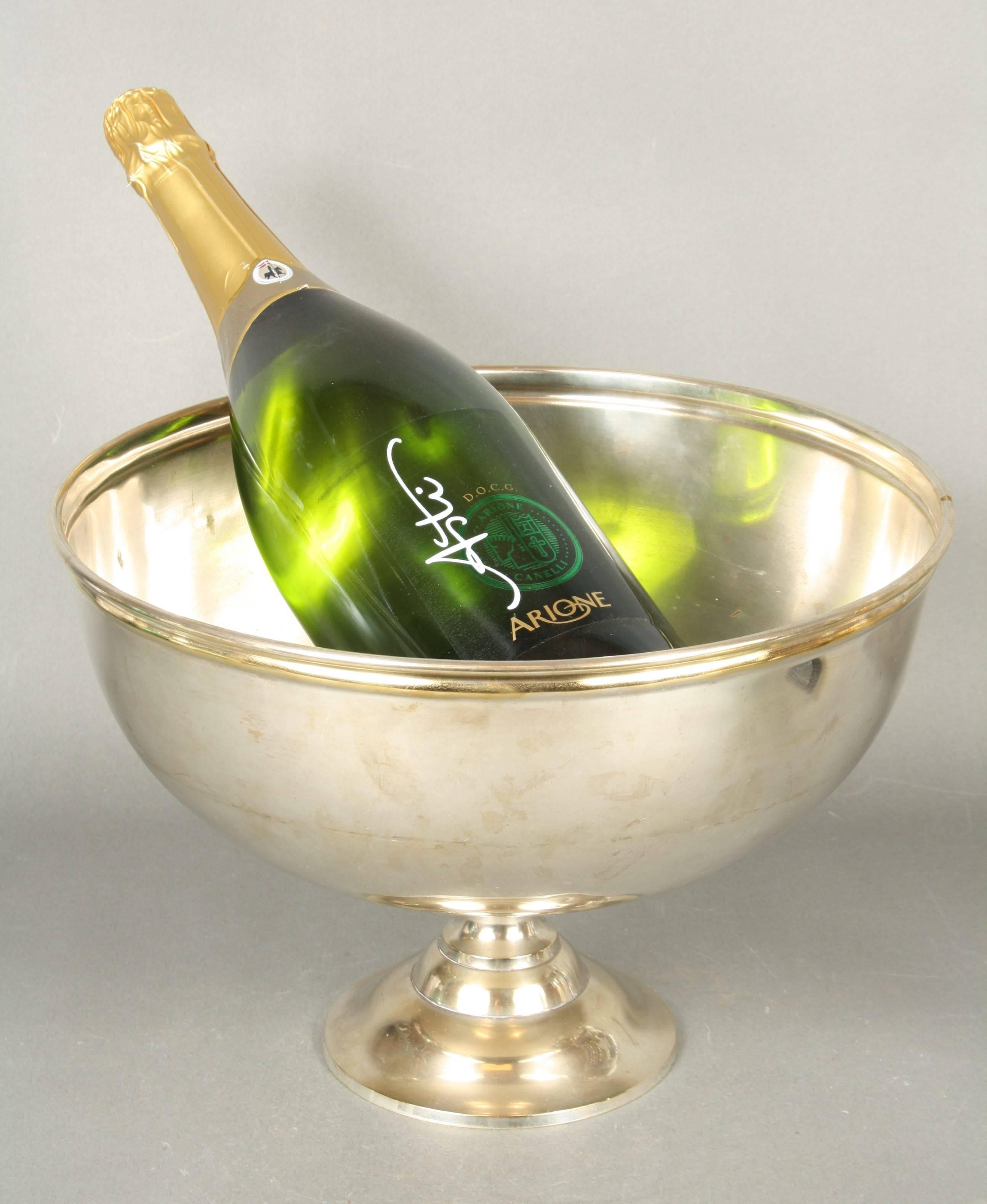 Mid-Century Modern Huge Silver Plate Champagne Cooler For Sale