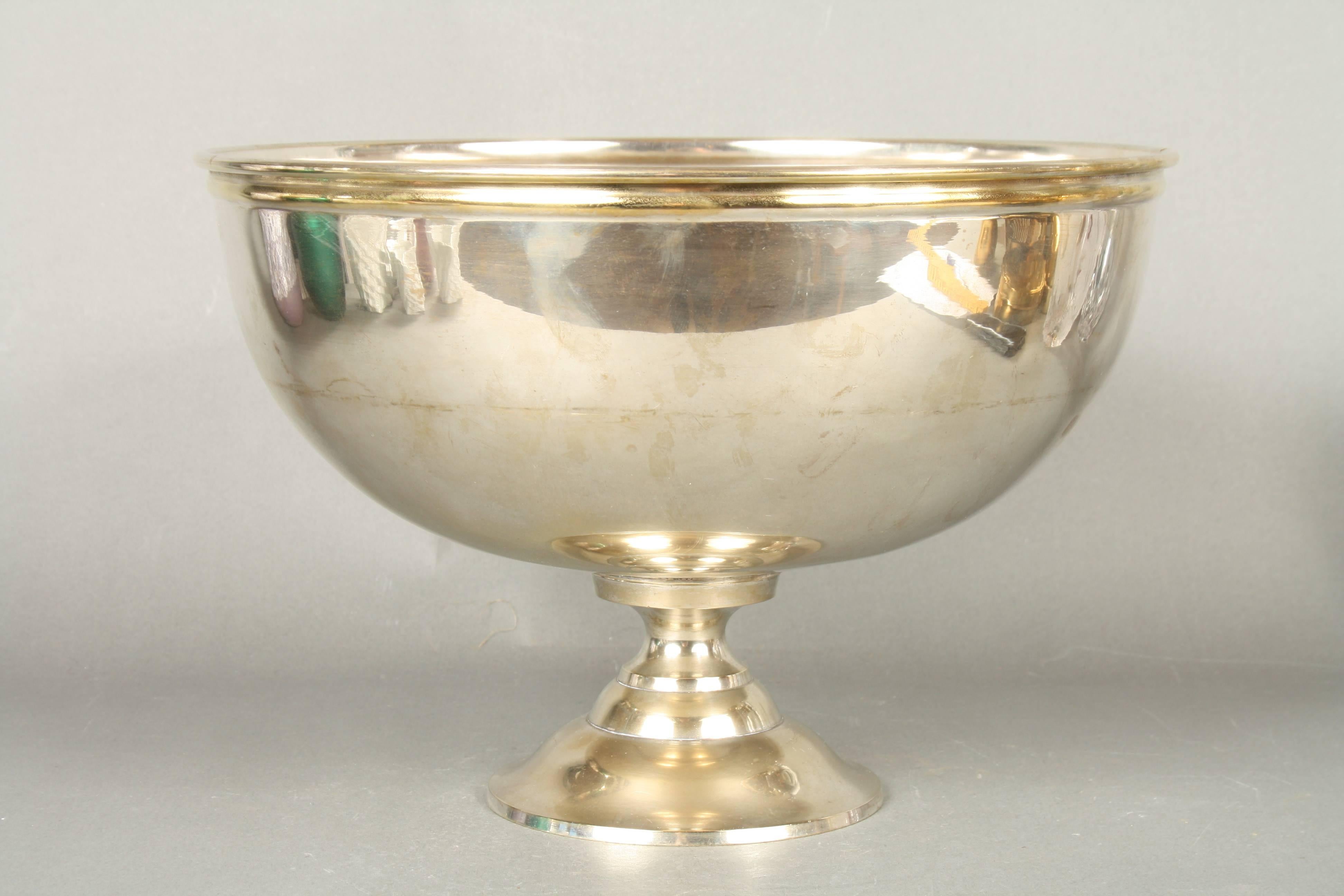 Late 20th Century Huge Silver Plate Champagne Cooler For Sale