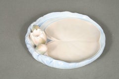 Bing og Grondahl, White Waterlily Platter, Art Nouveau, No. 2360, Denmark