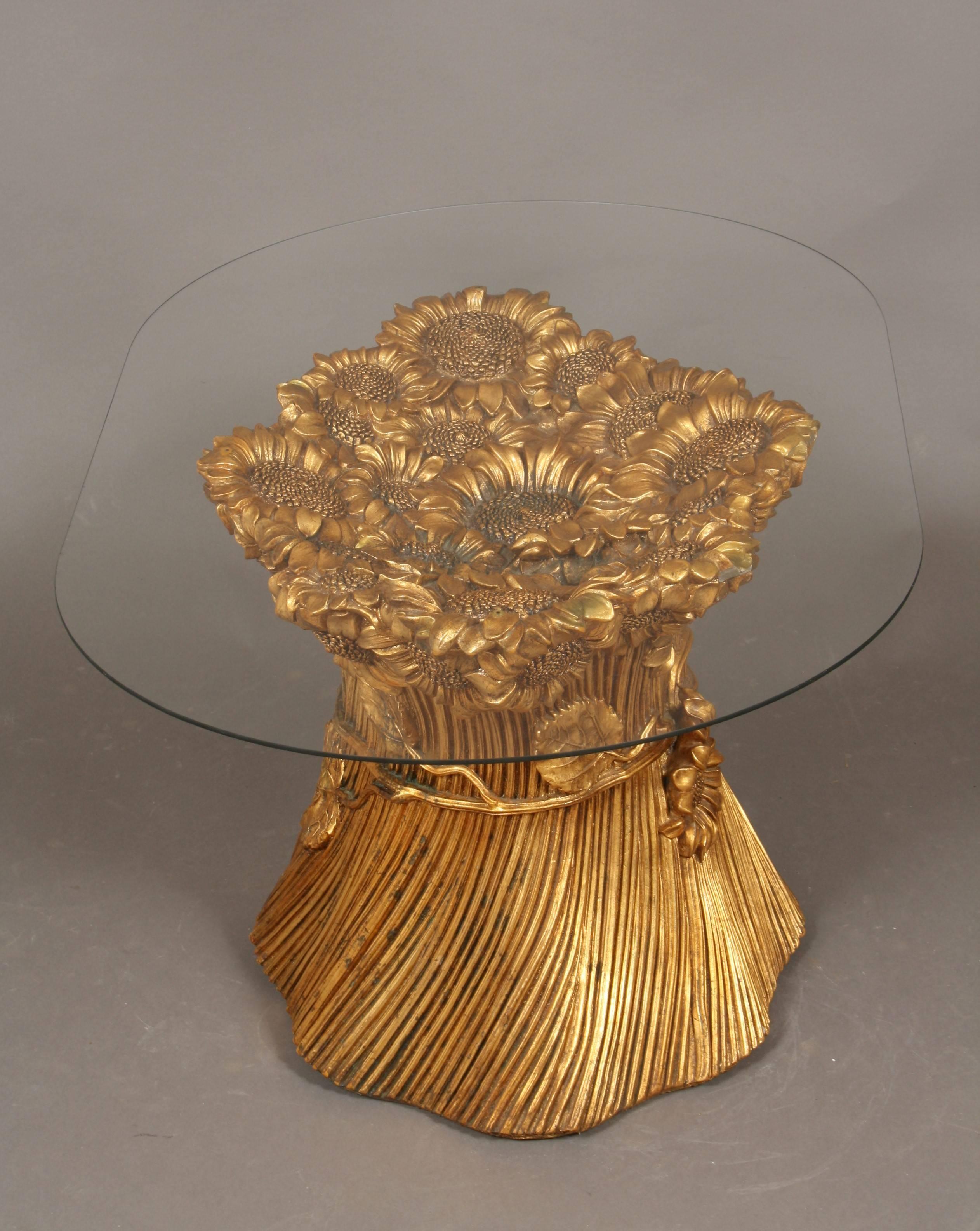 Regency Golden Sunflower Coffee Table, Italy, Morex, 1970 In Good Condition For Sale In Faarevejle, DK