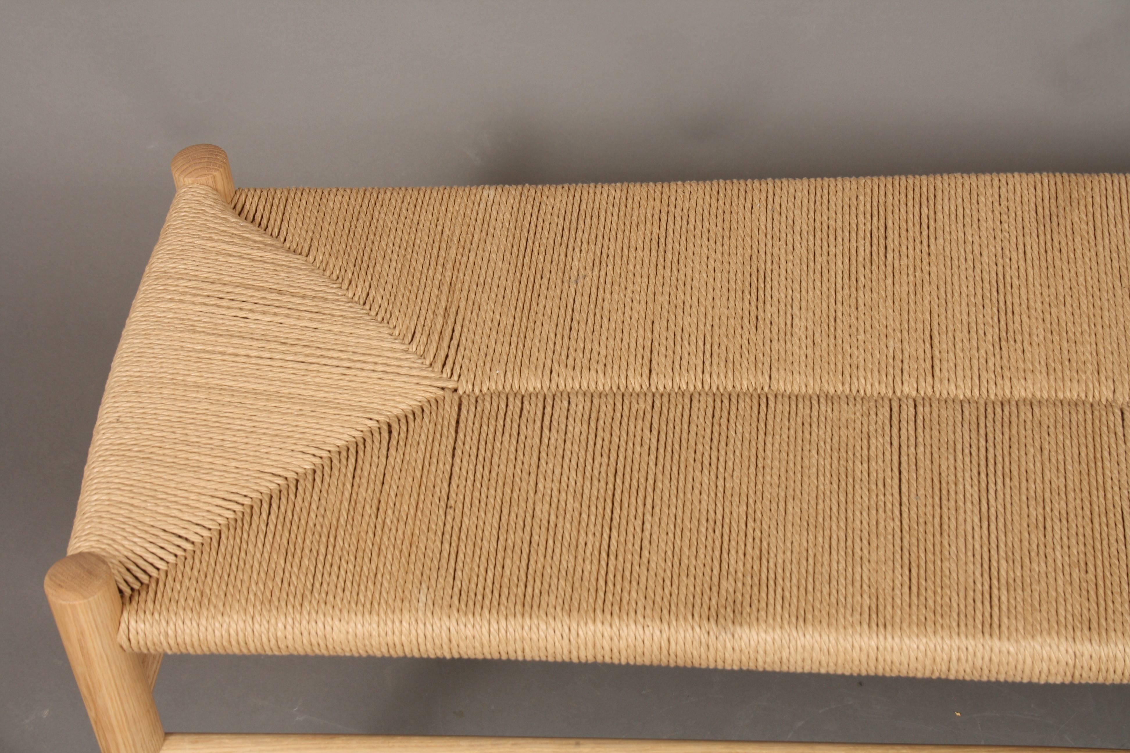 Jørgen Bækmark Bench, New Oak and Paper Cord, Danish Design, Model J83B For Sale 2