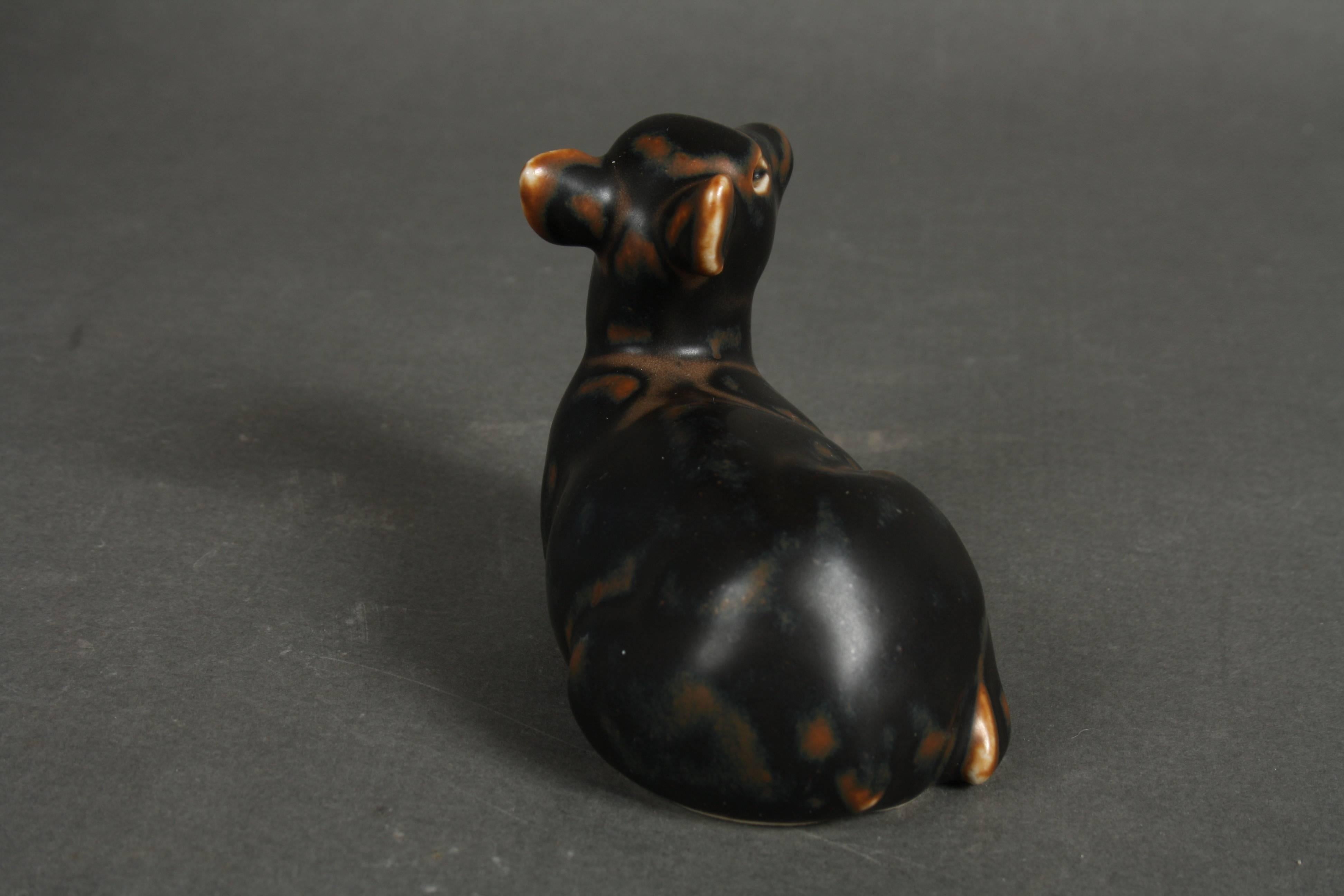 Glazed Royal Copenhagen, Brown Young Deer Sculpture, No. 20183, Denmark