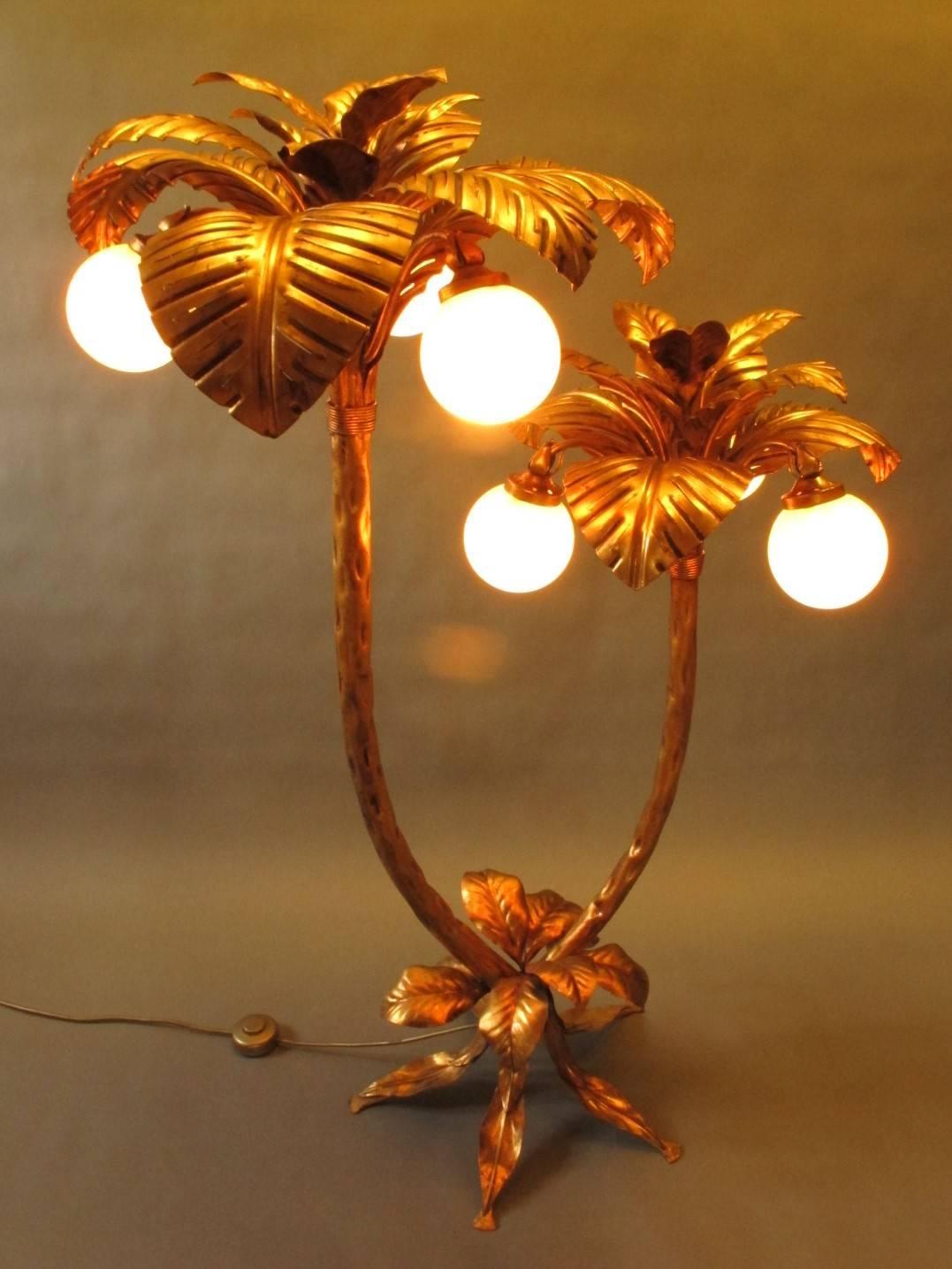 Palm Tree Floor Lamp, Gilt For Sale 2