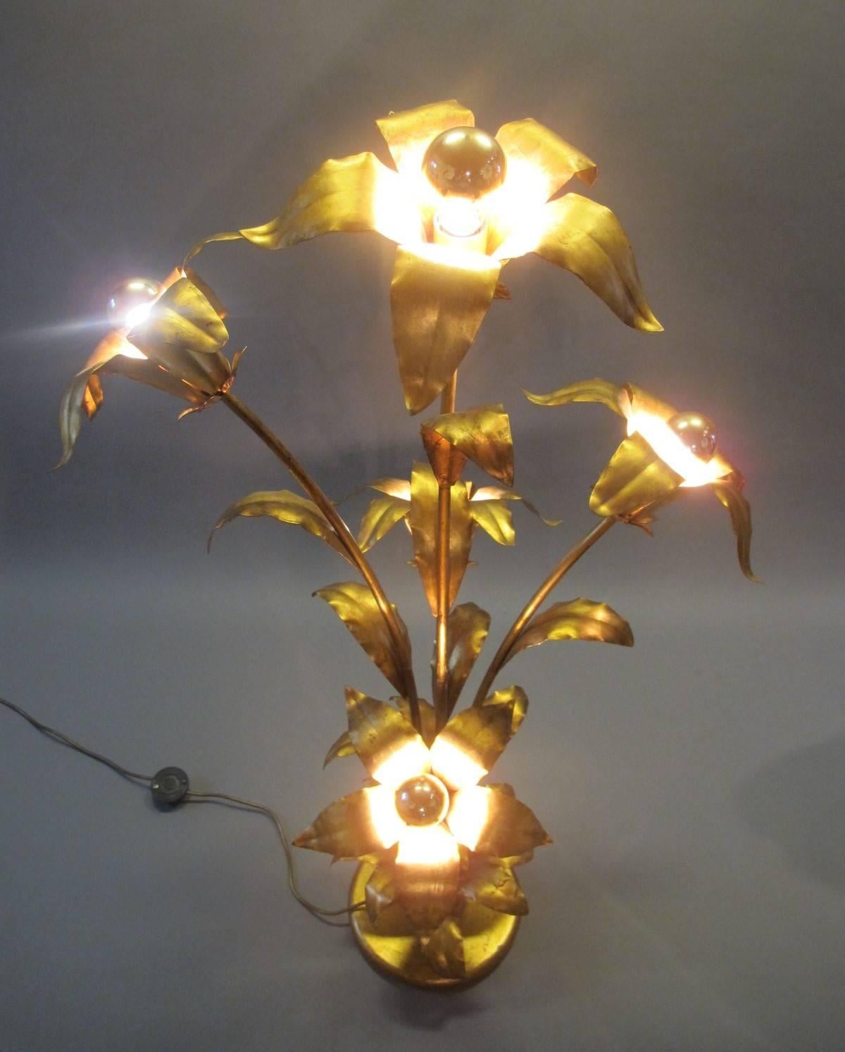 Hans Kogl Floor Lamp with Five Flowers and Light Bulbs For Sale 3