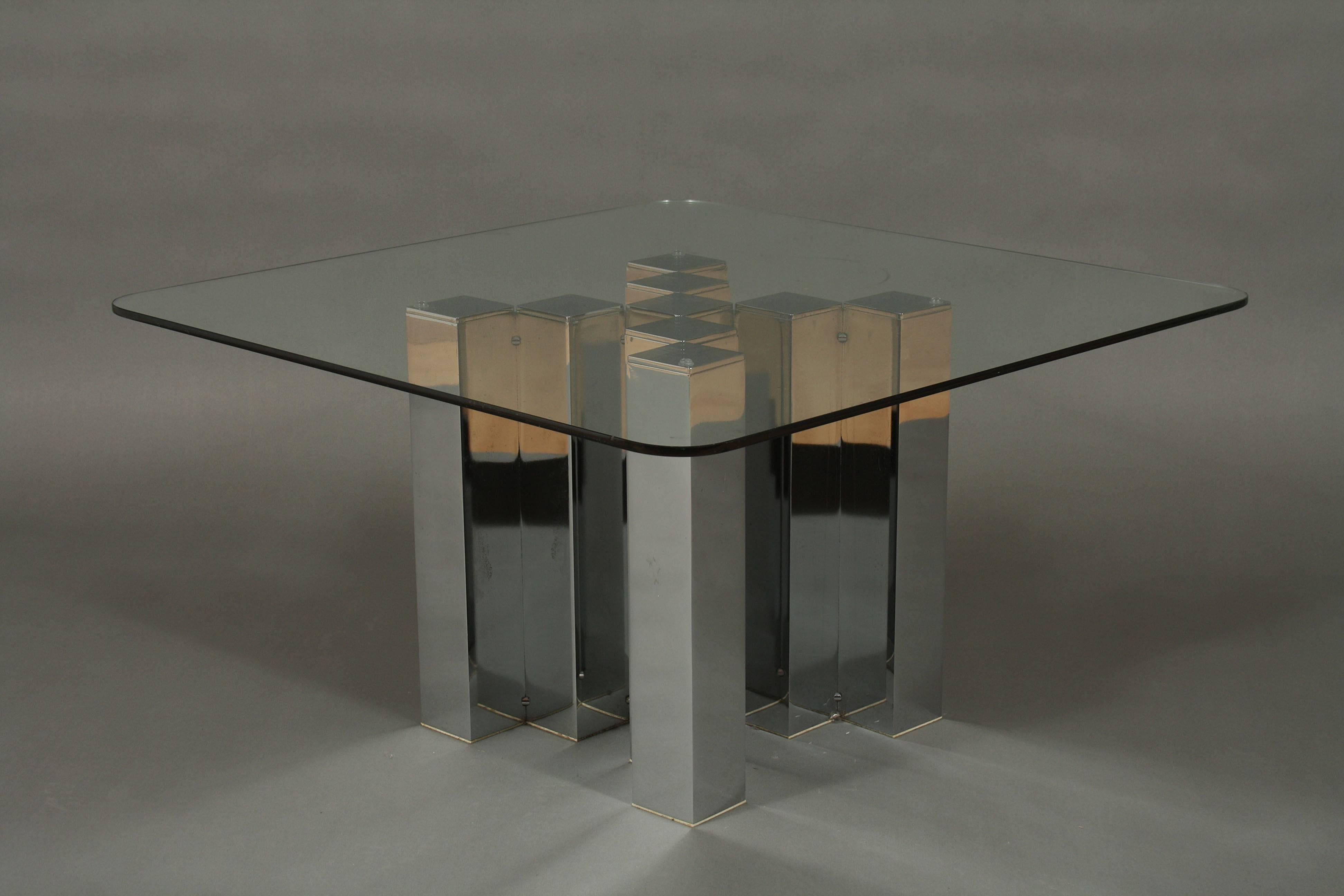 Unknown Paul Evans Style Chrome Vintage Coffee Table For Sale