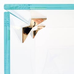 Bow Tie Table, Contemporary Glass and Bronze Coffee Table