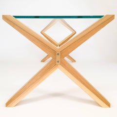 Stay Table, Contemporary Ash and Glass Architectural Coffee Table