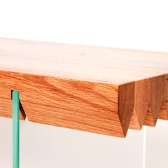 Sawtooth Bench Reclaimed Oak Barn Board and Glass Contemporary Bench