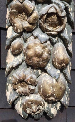 French Wooden Carvings of Fruit & Flowers Are Highly Decorative, circa 1790