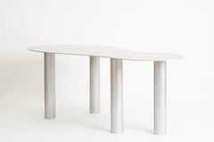 Abstract, Wavy Shaped Console Table by KLEIN, Aluminum with Cylinder Legs