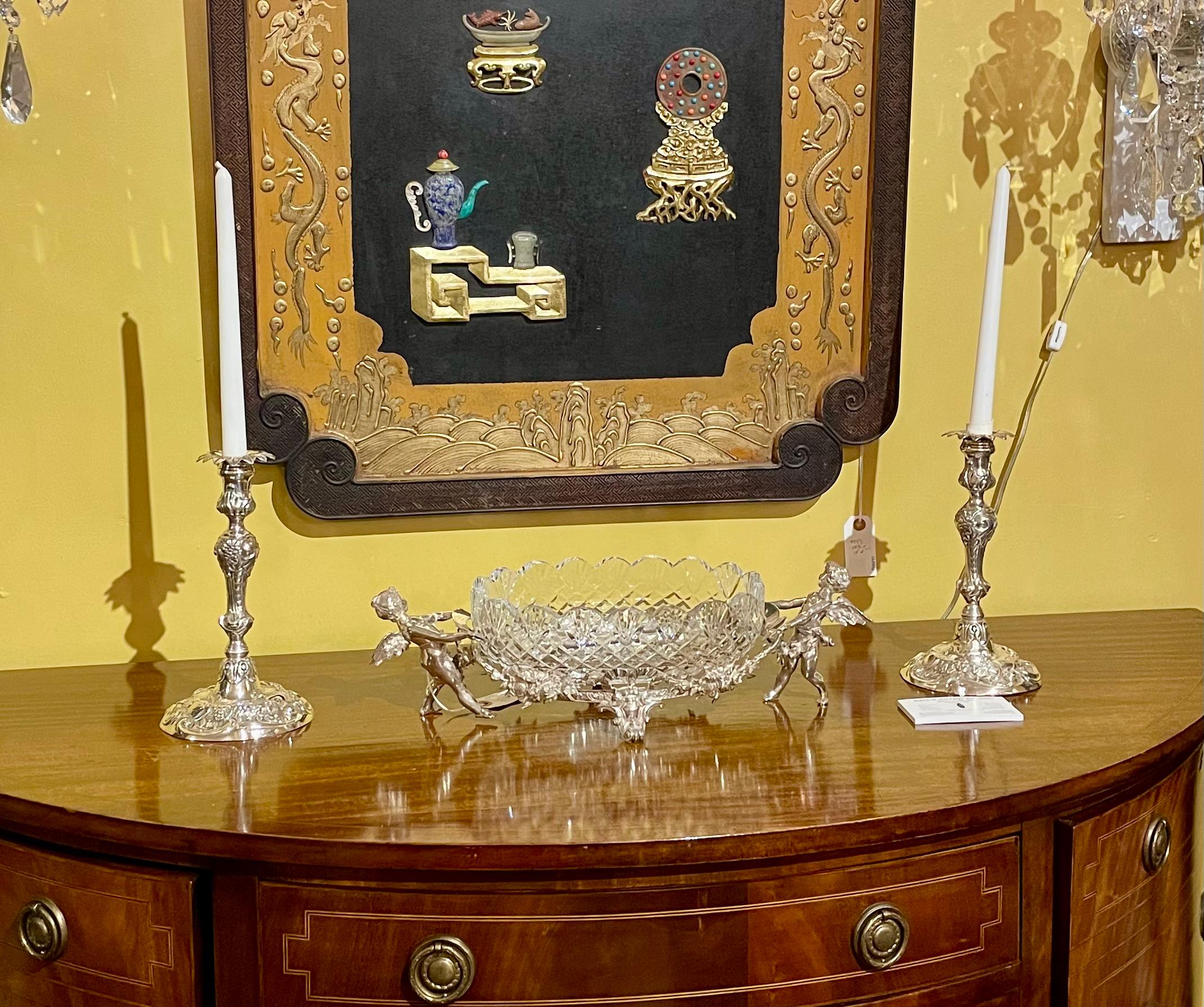 Coppia di antichi candelabri inglesi in argento sterling con marchio, circa 1890 in vendita 5