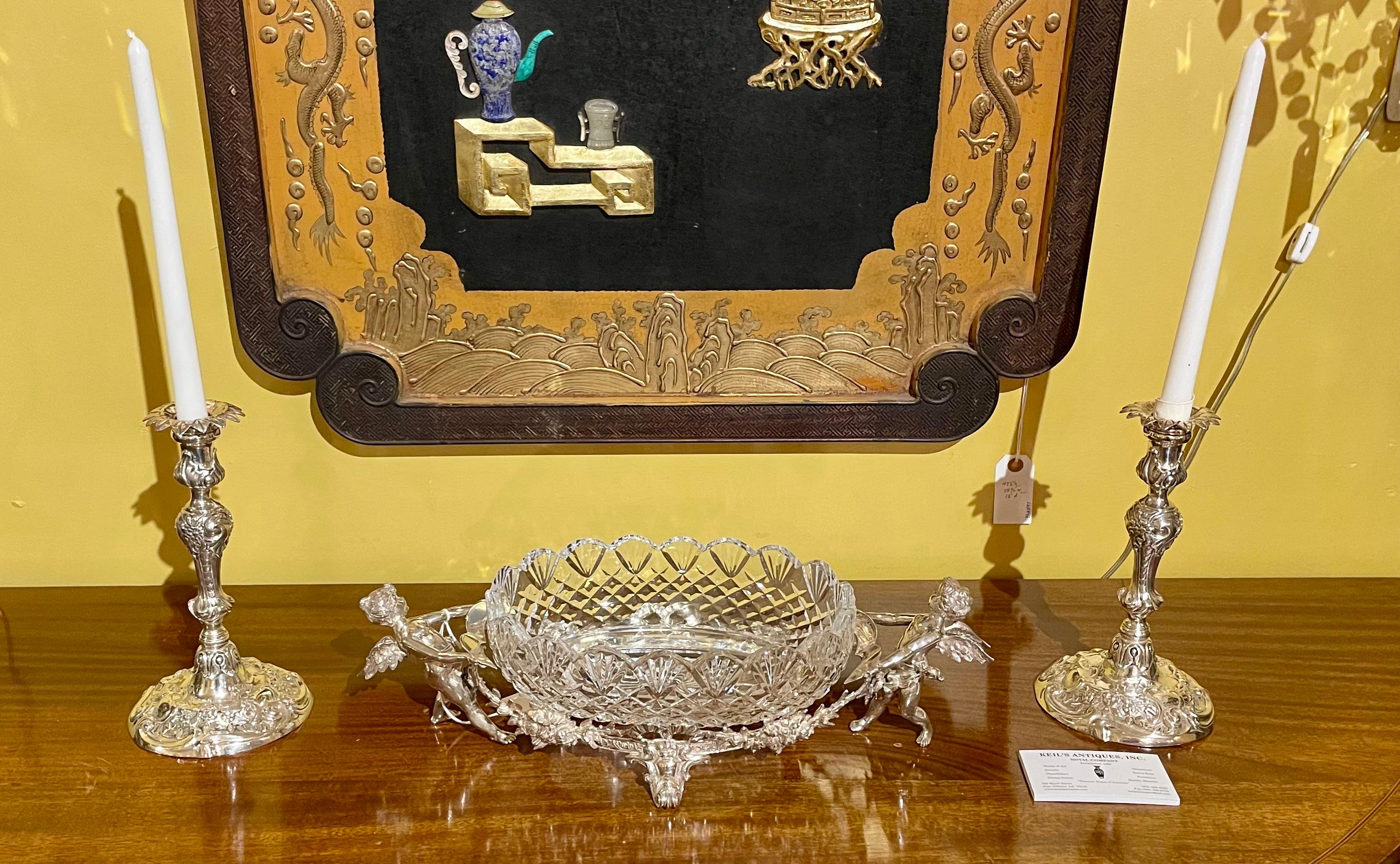 Coppia di antichi candelabri inglesi in argento sterling con marchio, circa 1890 in vendita 6