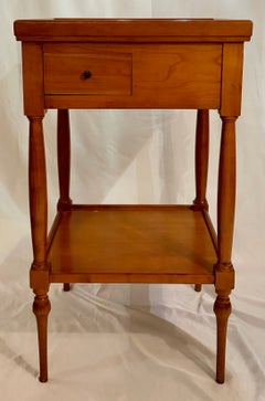 Antique French Provincial Fruitwood & Marble Rafraîchissoir Wine Table, Ca. 1900