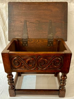 Antique English Oak Joint Stool, Circa 1830