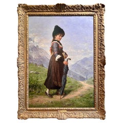 Antique German Oil on Canvas Painting by Theodor Van Der Beek (1838-1921).