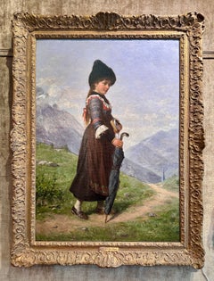 Antique German Oil on Canvas Painting by Theodor Van Der Beek (1838-1921).