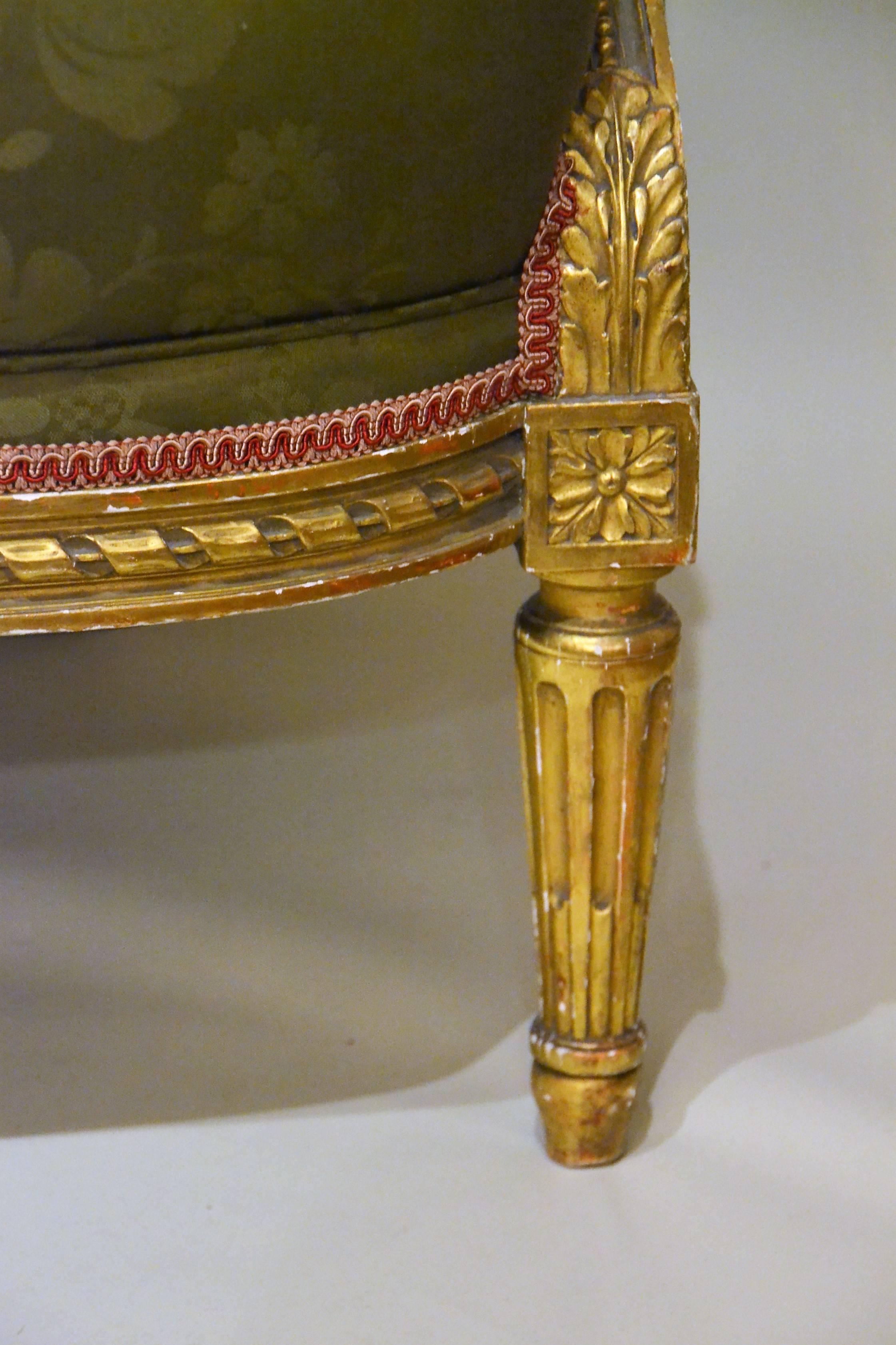 Antique French Gold Bergère in the Style of Louis XVI In Good Condition In New Orleans, LA