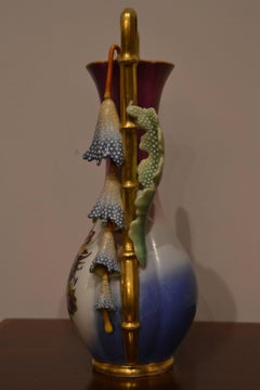 Pair of Antique Vieux Paris Old New Orleans Porcelain Vases from a Creole Estate