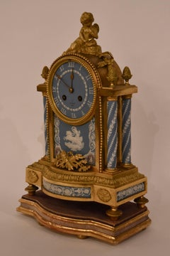 Rare 3 Color Antique Wedgwood Clock with Ormolu Mount