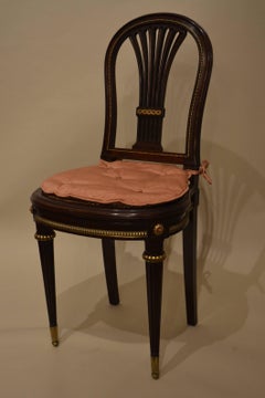 Pair of Antique French Mahogany and Ormolu-Mounted Chairs