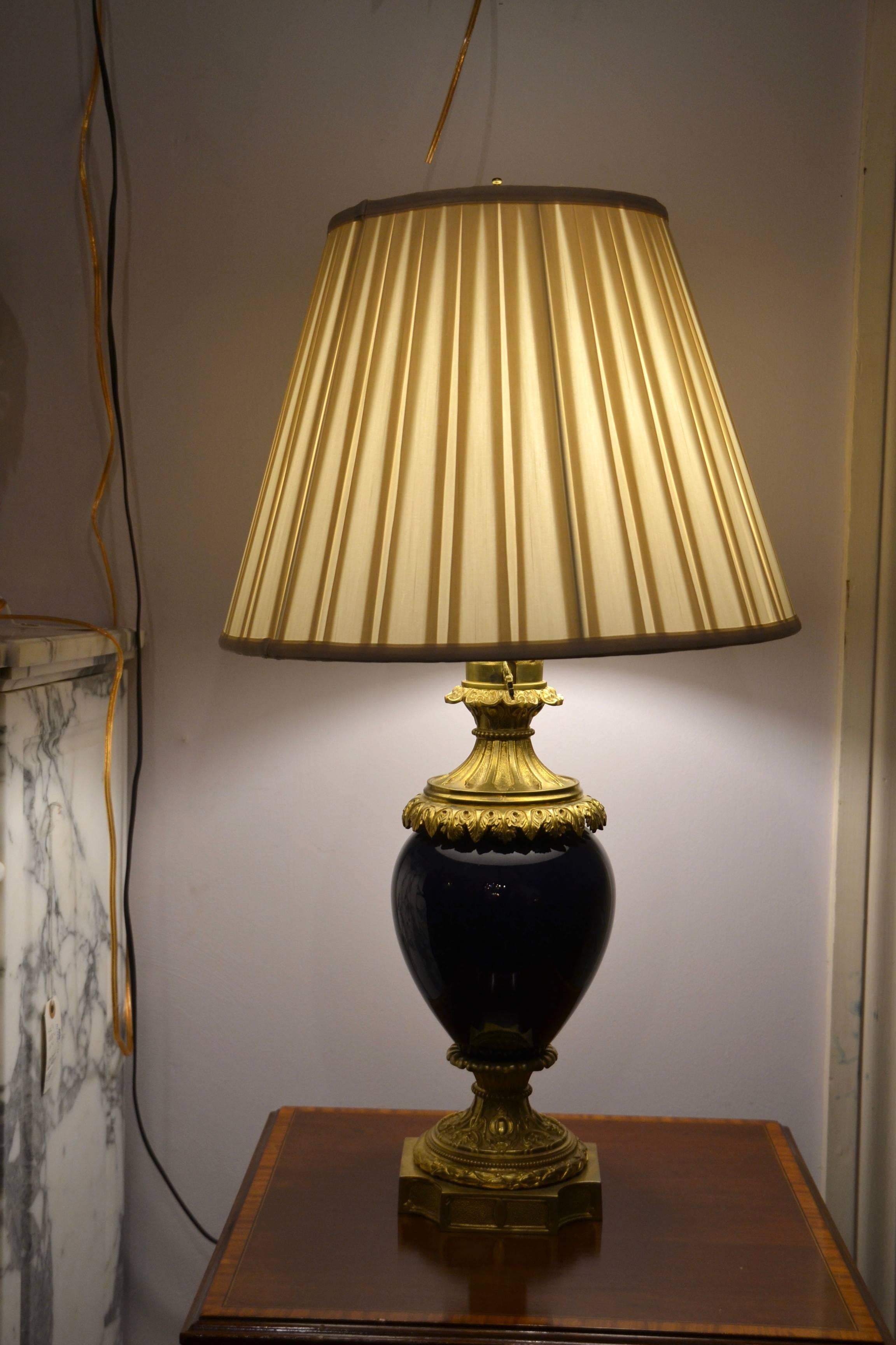 These beautiful cobalt blue lamps would make a fine statement in any room of a home or office. They are simple in design and very pleasing to the eye.