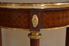 Antique French Marquetry Marble-Top Bouilliot Table