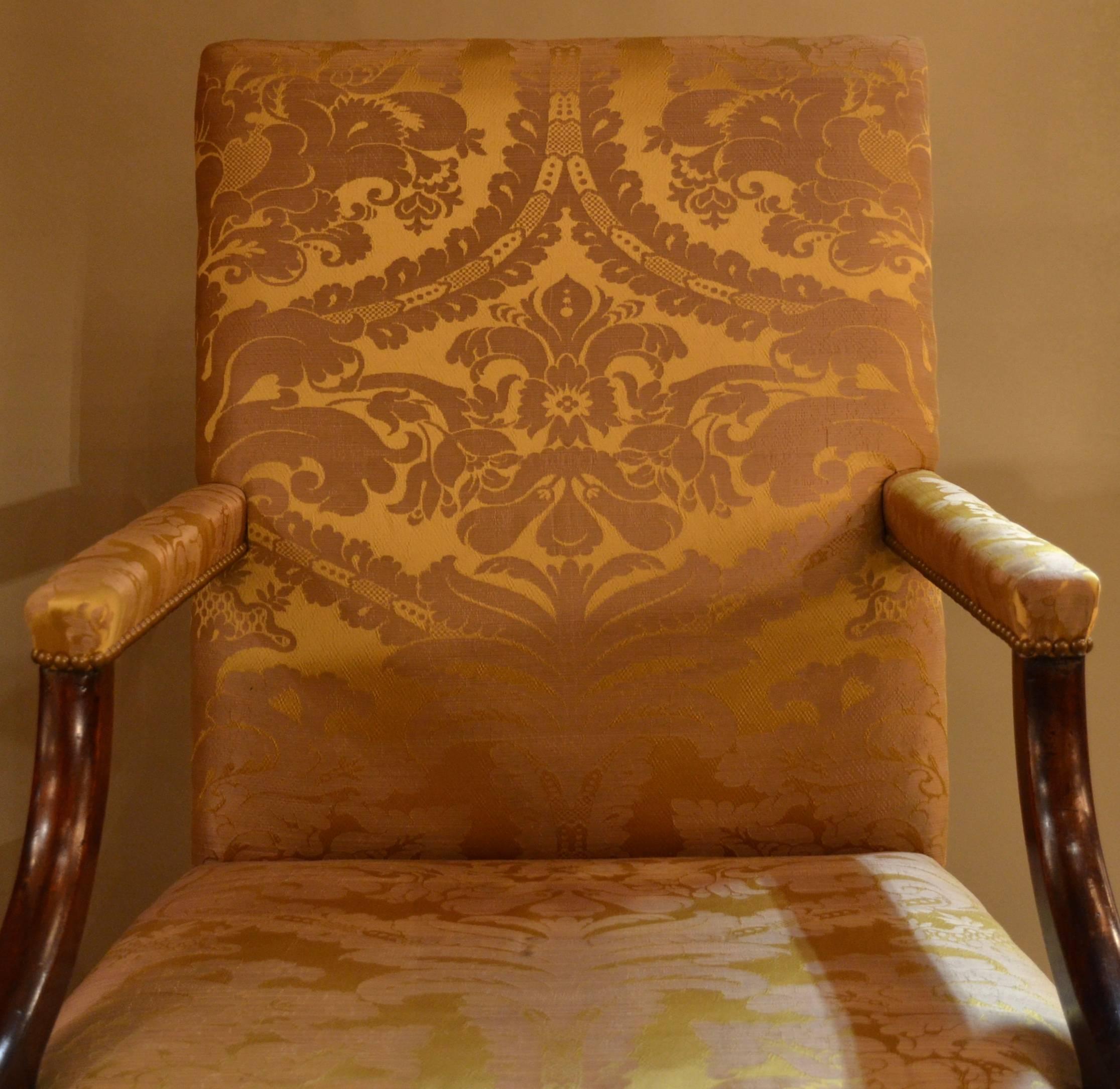 Antique English Mahogany Gainsborough George III Style Chair In Good Condition In New Orleans, LA