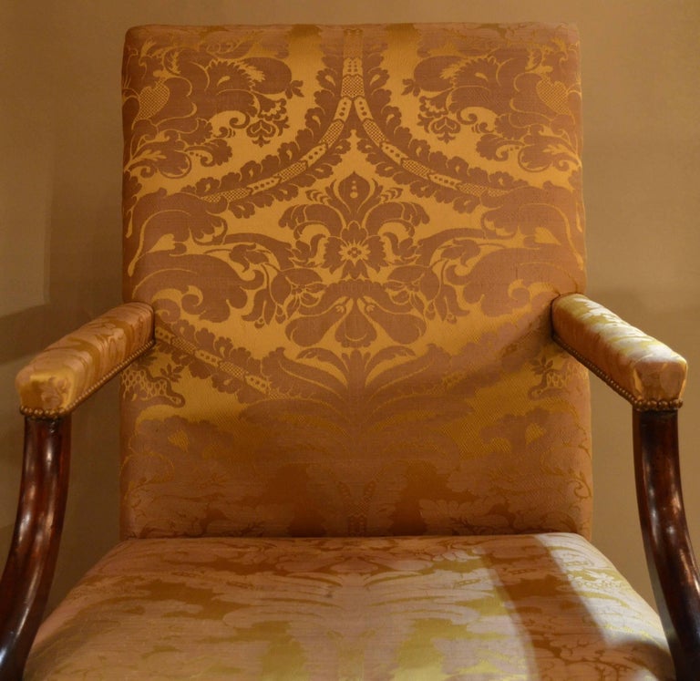 Antique English Mahogany Gainsborough George III Style Chair In Good Condition For Sale In New Orleans, LA