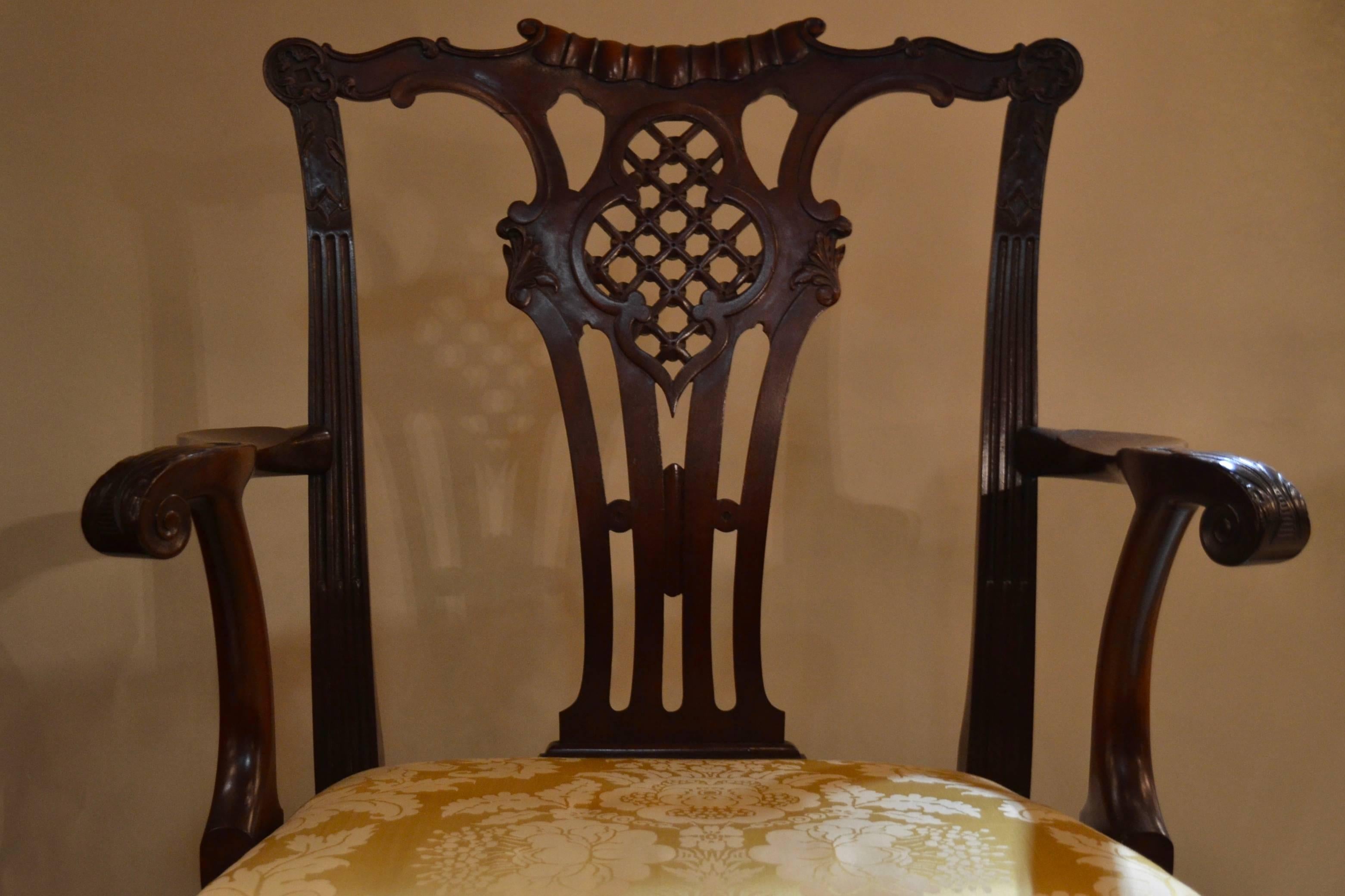 English Set of Eight Antique 19th Century Mahogany Dining Chairs For Sale