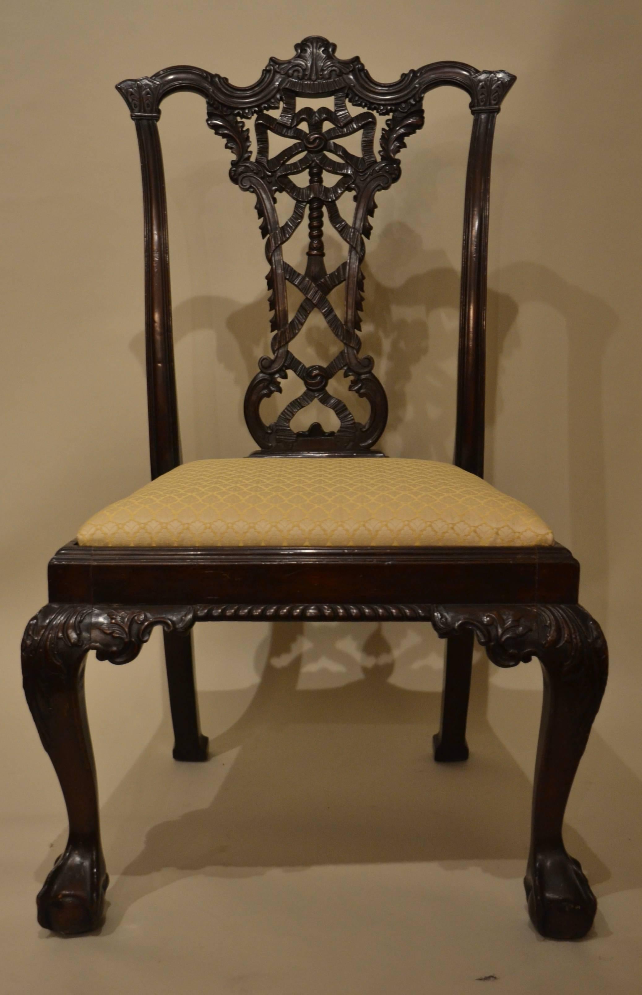 Set of Eight Antique 19th Century Mahogany Dining Chairs For Sale 2