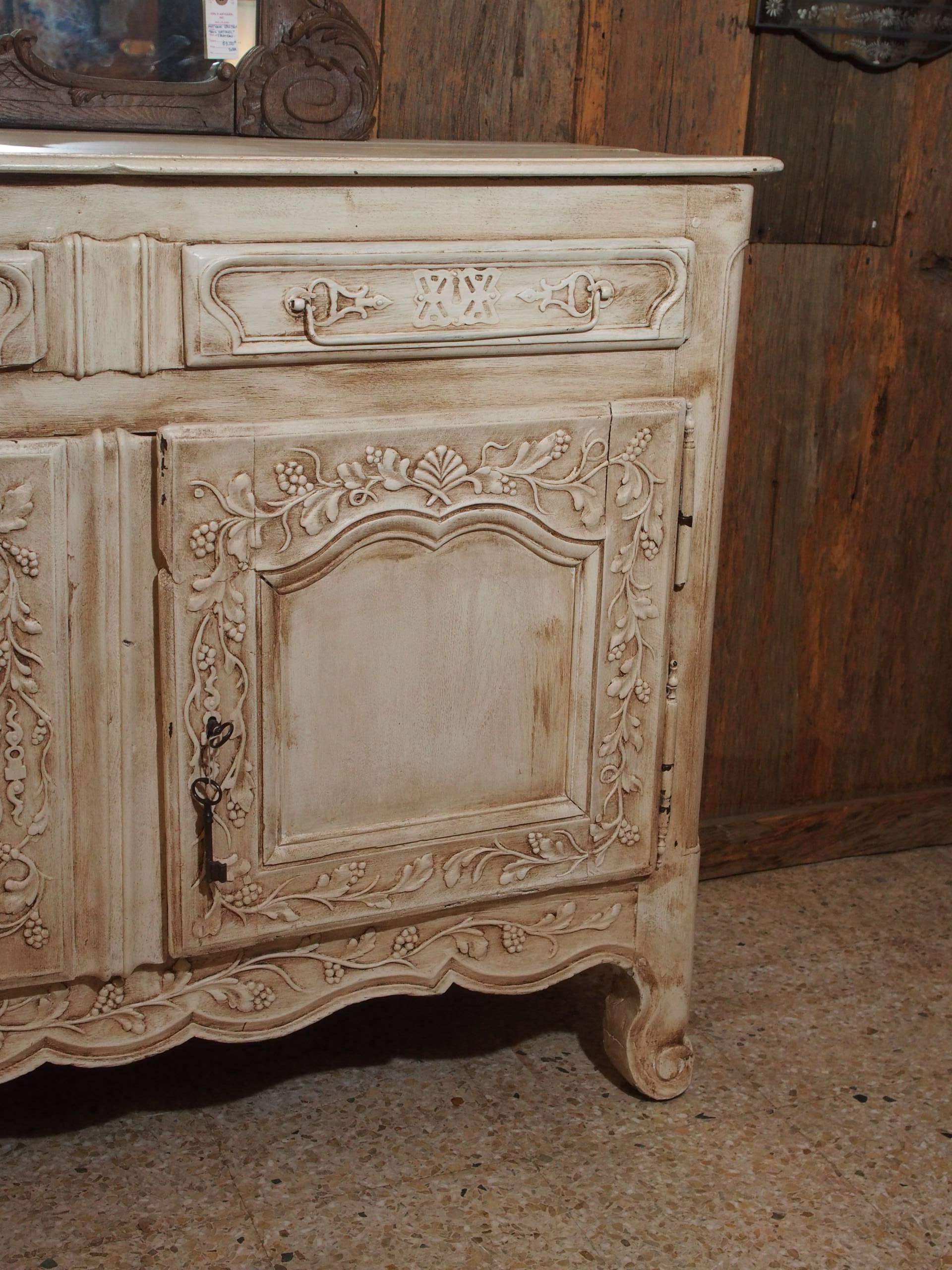 19th Century Antique French Painted Oak Buffet, circa 1860