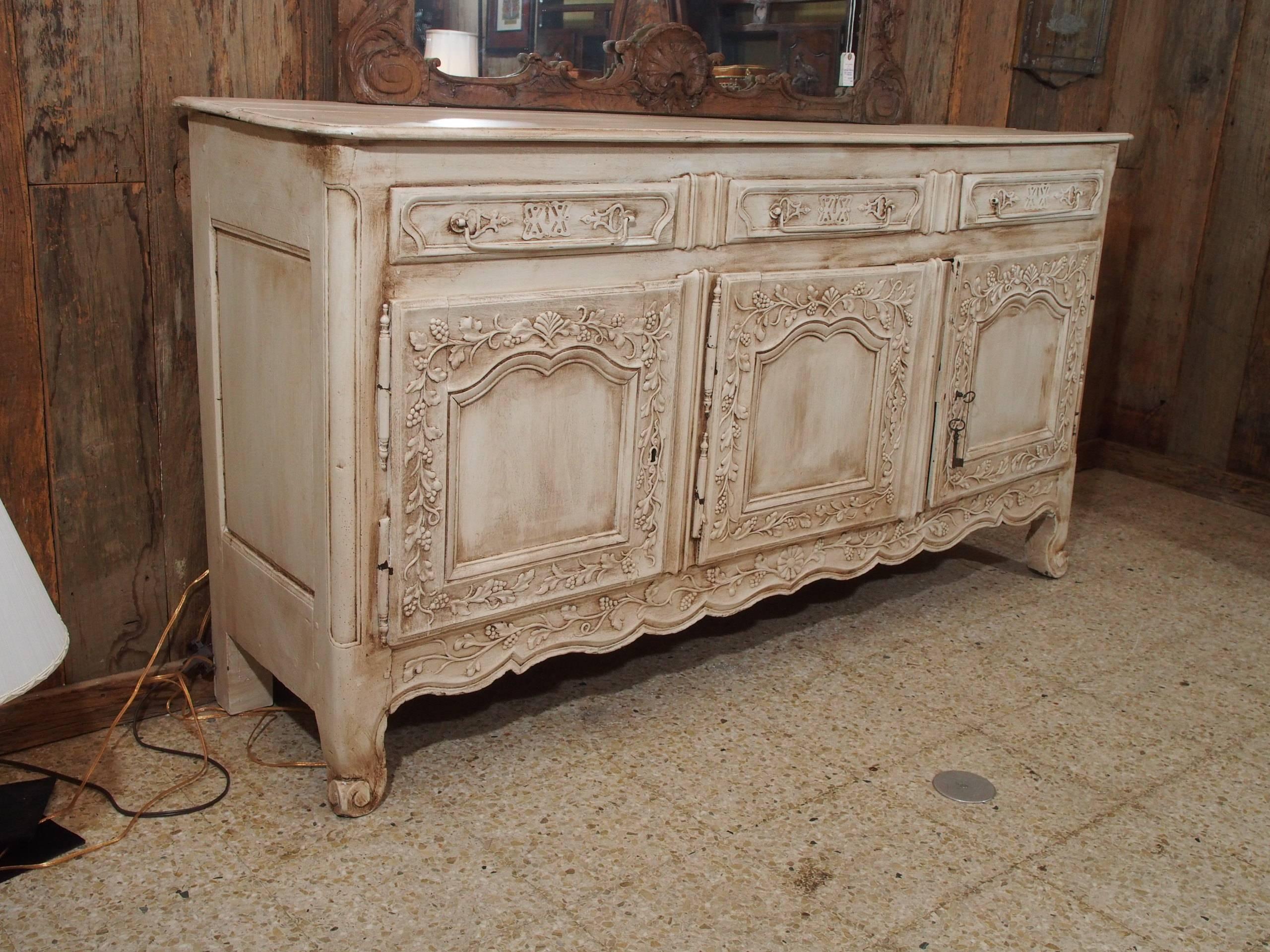 Antique French painted oak buffet, circa 1860.