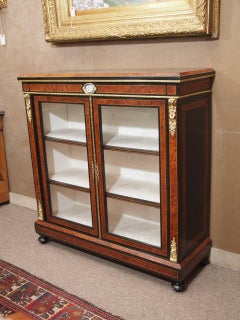 Antique English Briarwood and Ebonized Cabinet