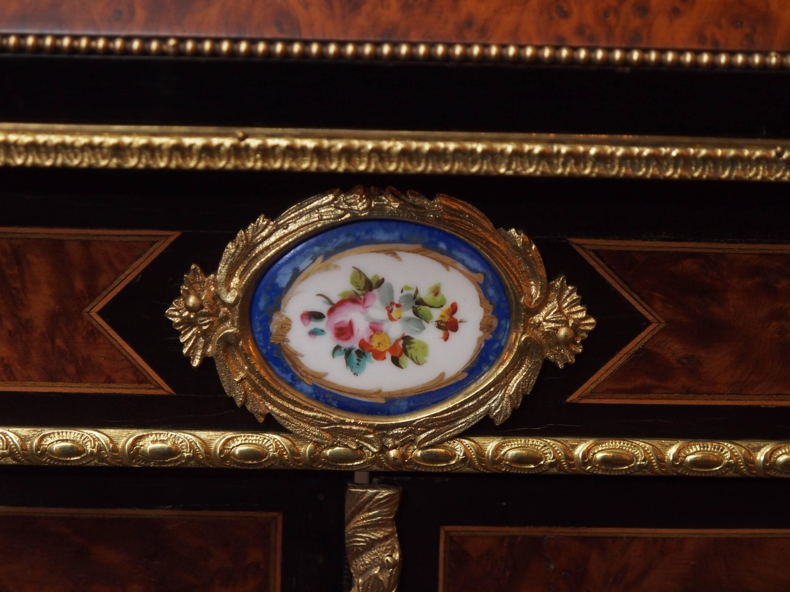 19th Century Antique English Briarwood and Ebonized Cabinet For Sale