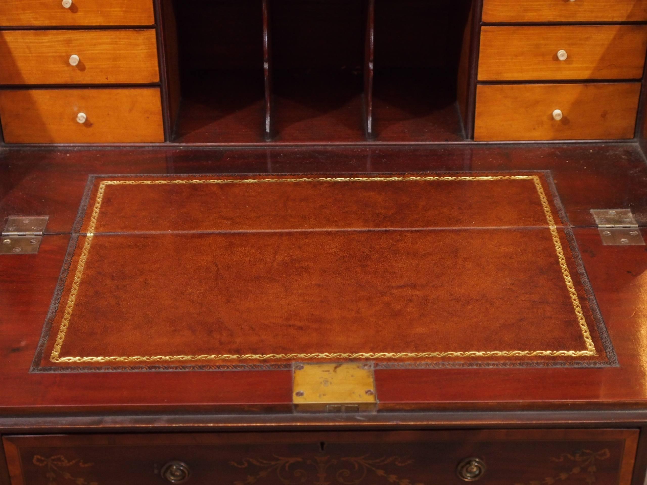 Antique English Edwardian Era Mahogany Secretary Desk 1
