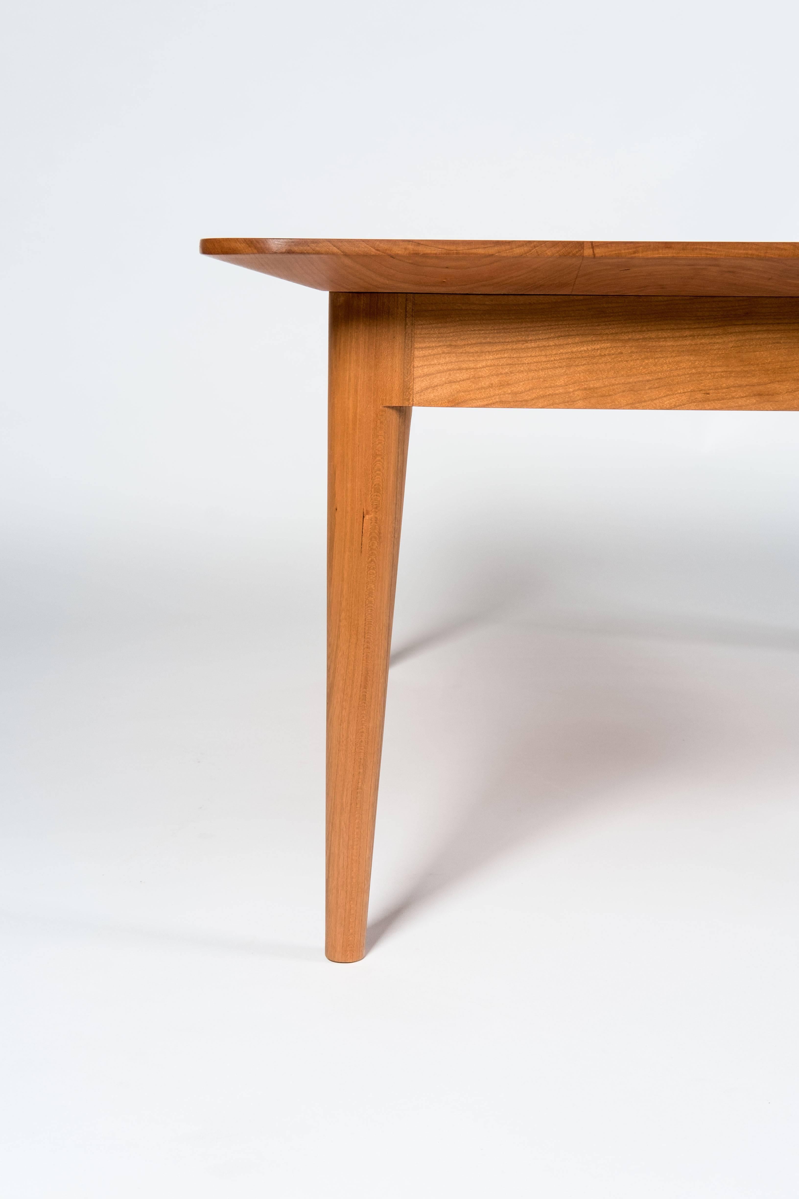 Modern Spire Square Coffee Table by Tretiak Works, Cherry Hand Shaped and Turned For Sale