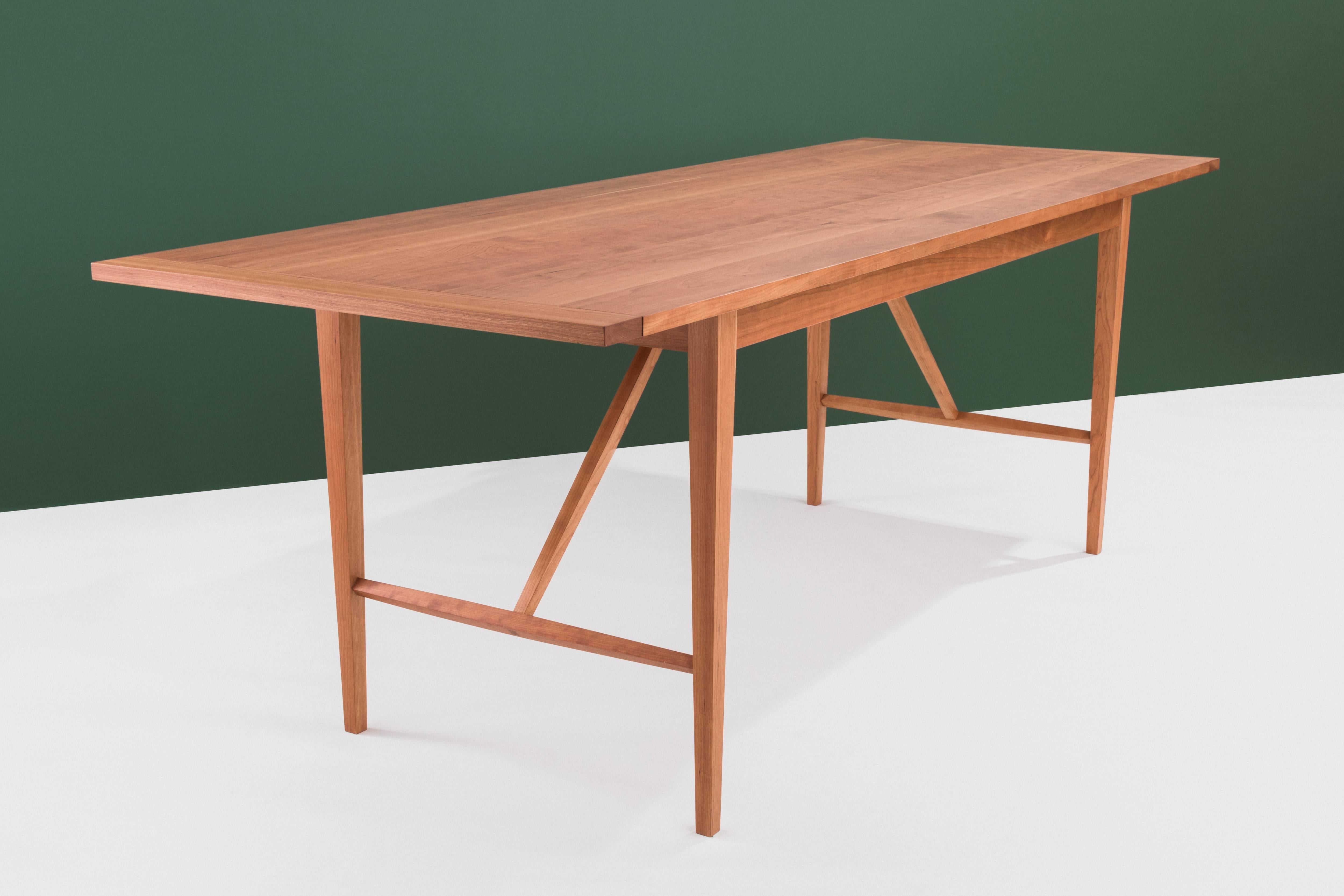 American Hill Dining Table by Tretiak Works, Handcrafted Solid Cherry Shaker For Sale