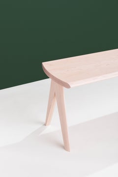 Crest Bench by Tretiak Works, Contemporary Handmade Solid Maple Bench