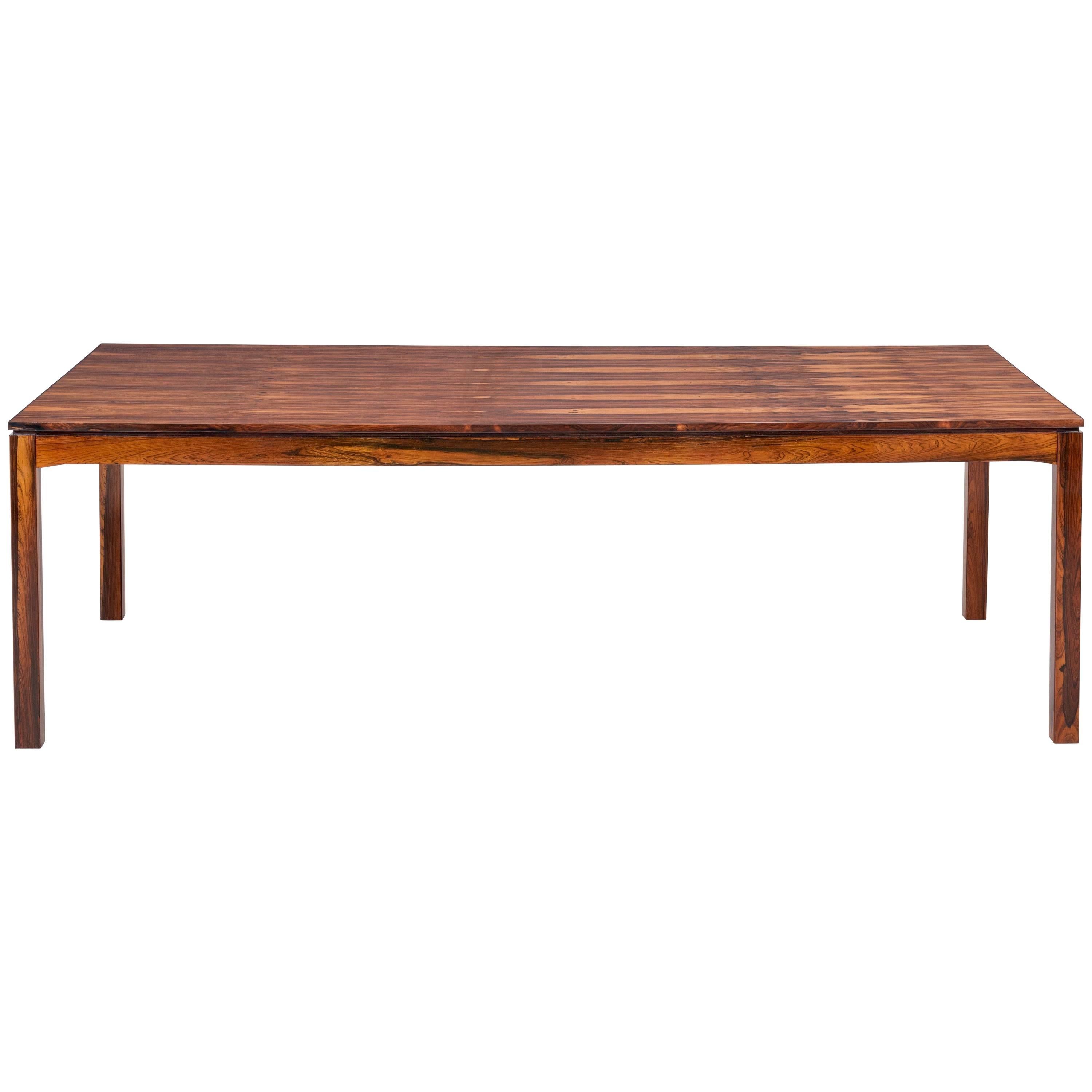 Mid-Century Modern Brazilian Dining Table with Spectacular Rosewood Top For Sale
