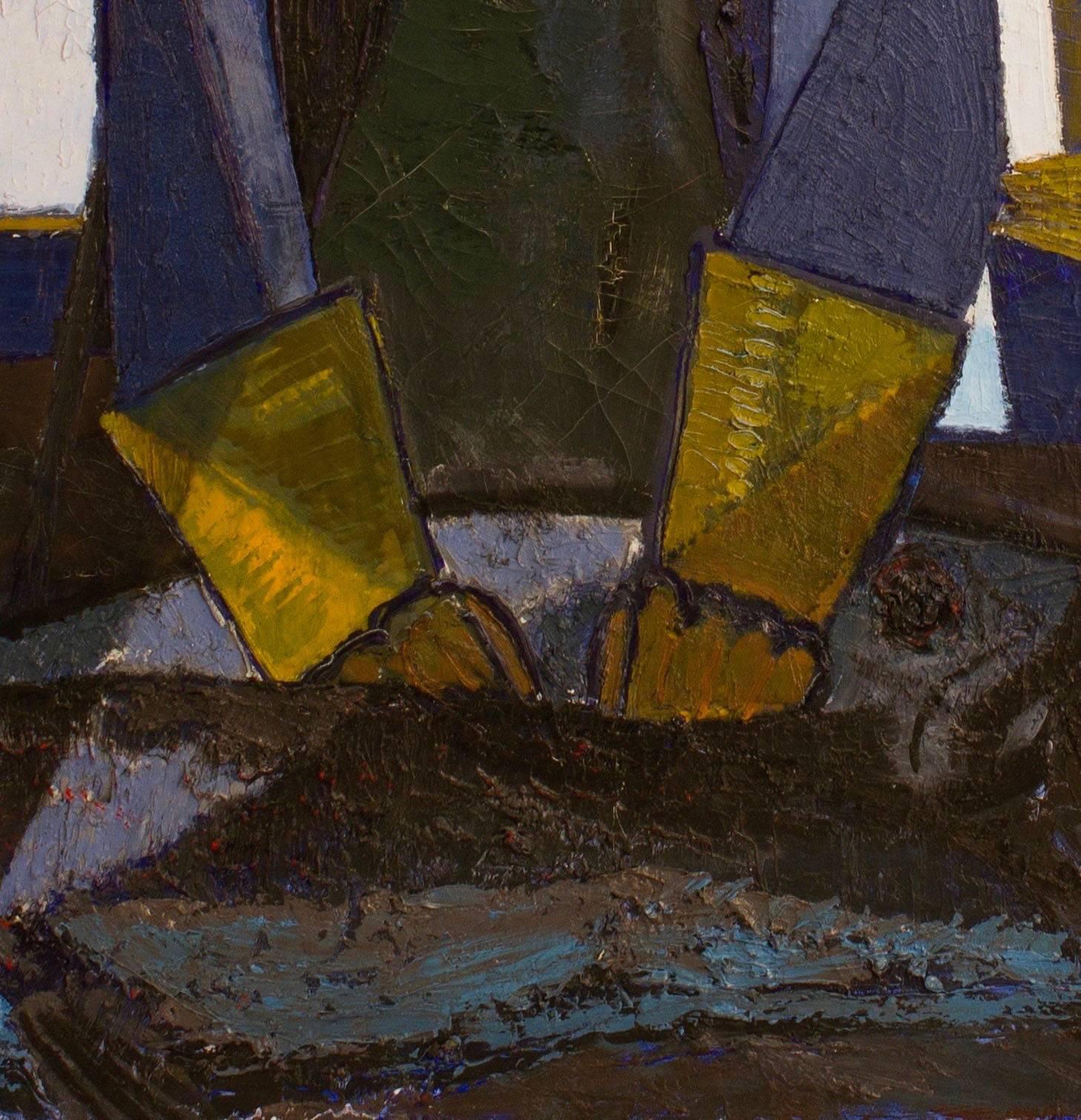 Mid-20th Century Spectacular Danish Panel of the 1950's: The Fisherman  (65 x 52 inches)  For Sale