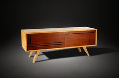 Contemporary Media Console or Credenza in Oak by Julien Ebeniste Bordeaux