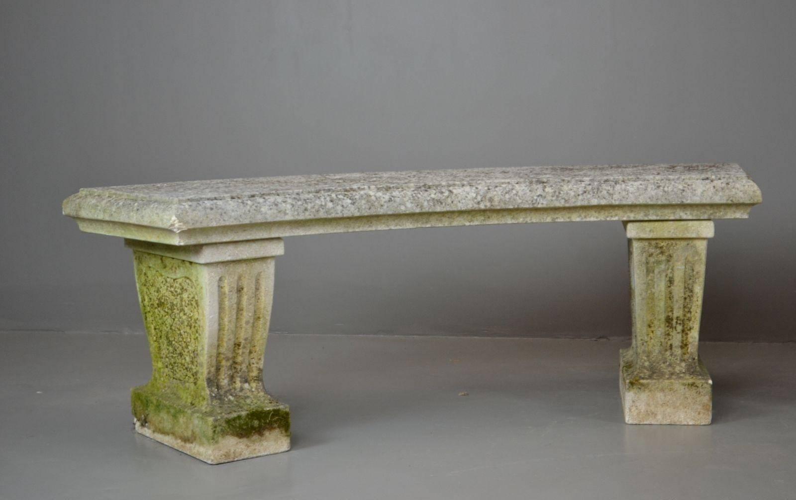 Pair of Cast Stone Garden Benches For Sale 2