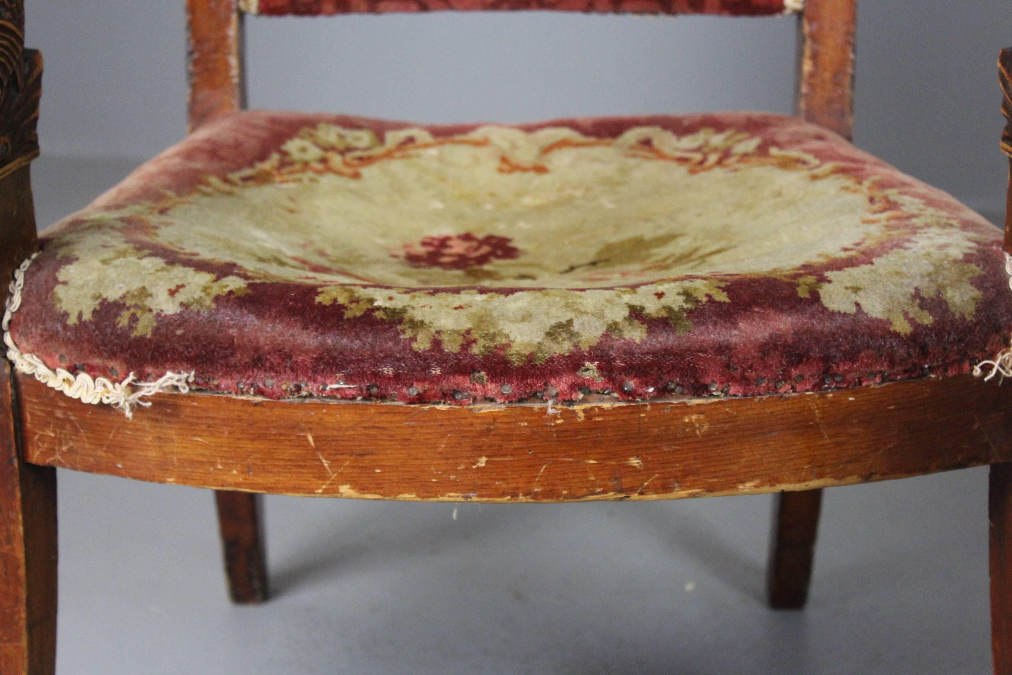 Pair of French Chairs 19th Century Charles X For Sale 2