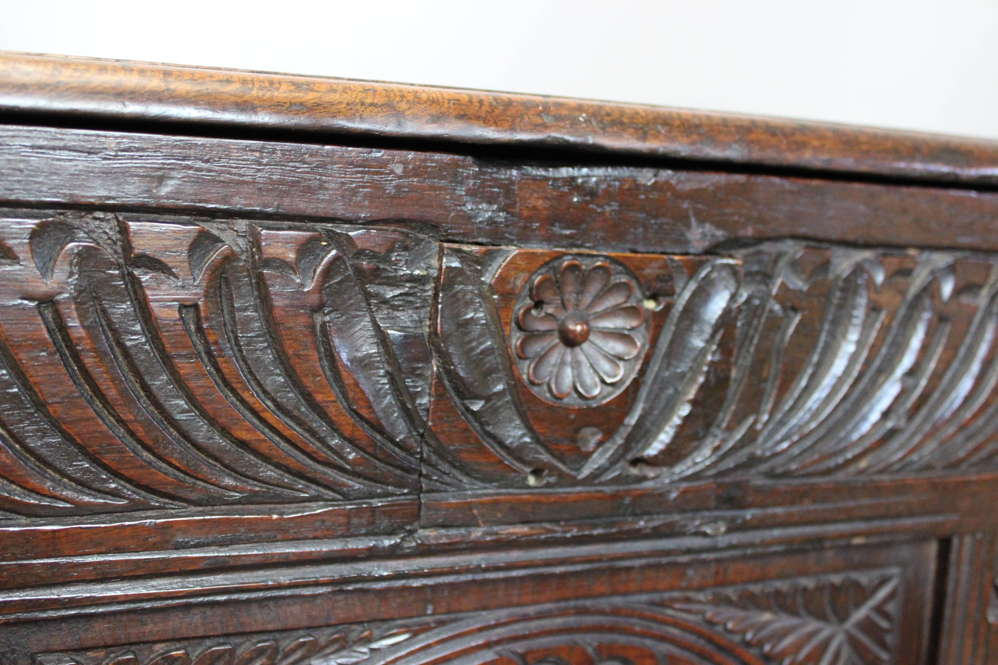 Antique Oak Coffer, 18th Century 4