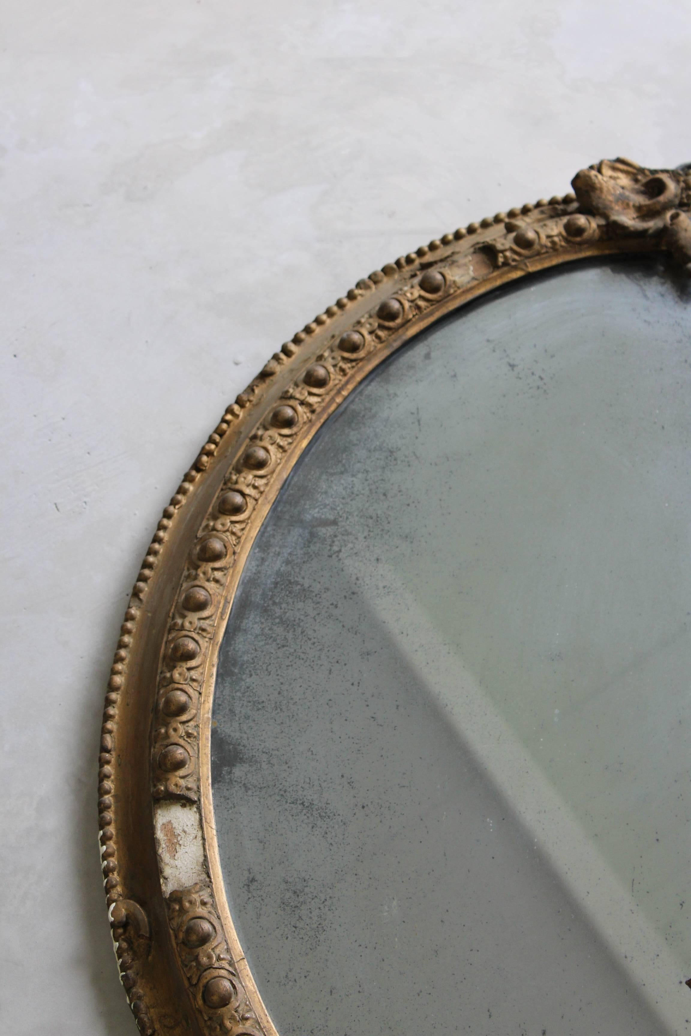 Gesso Antique Gilt Girandole Mirror For Sale