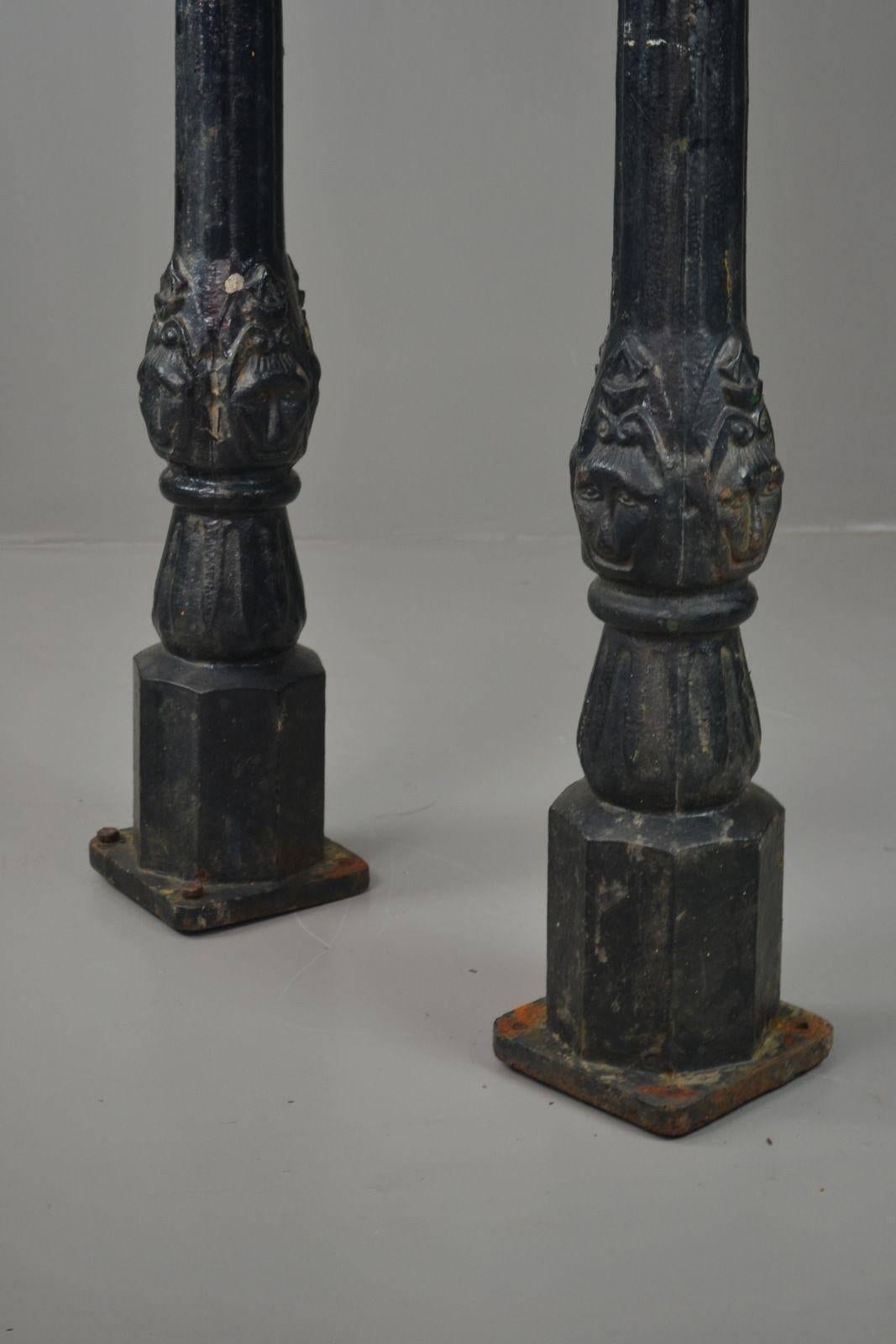 Pair of Antique Cast Iron Horse Hitching Posts In Good Condition For Sale In Redruth, GB