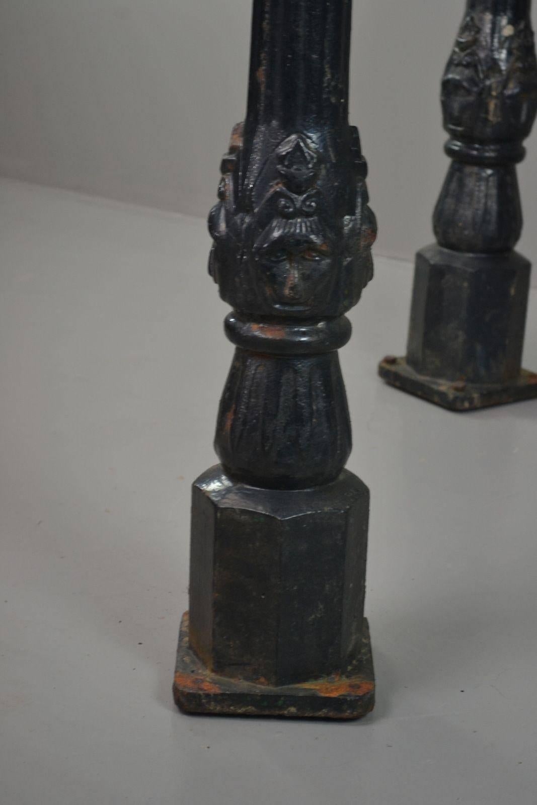 Pair of Antique Cast Iron Horse Hitching Posts For Sale 3