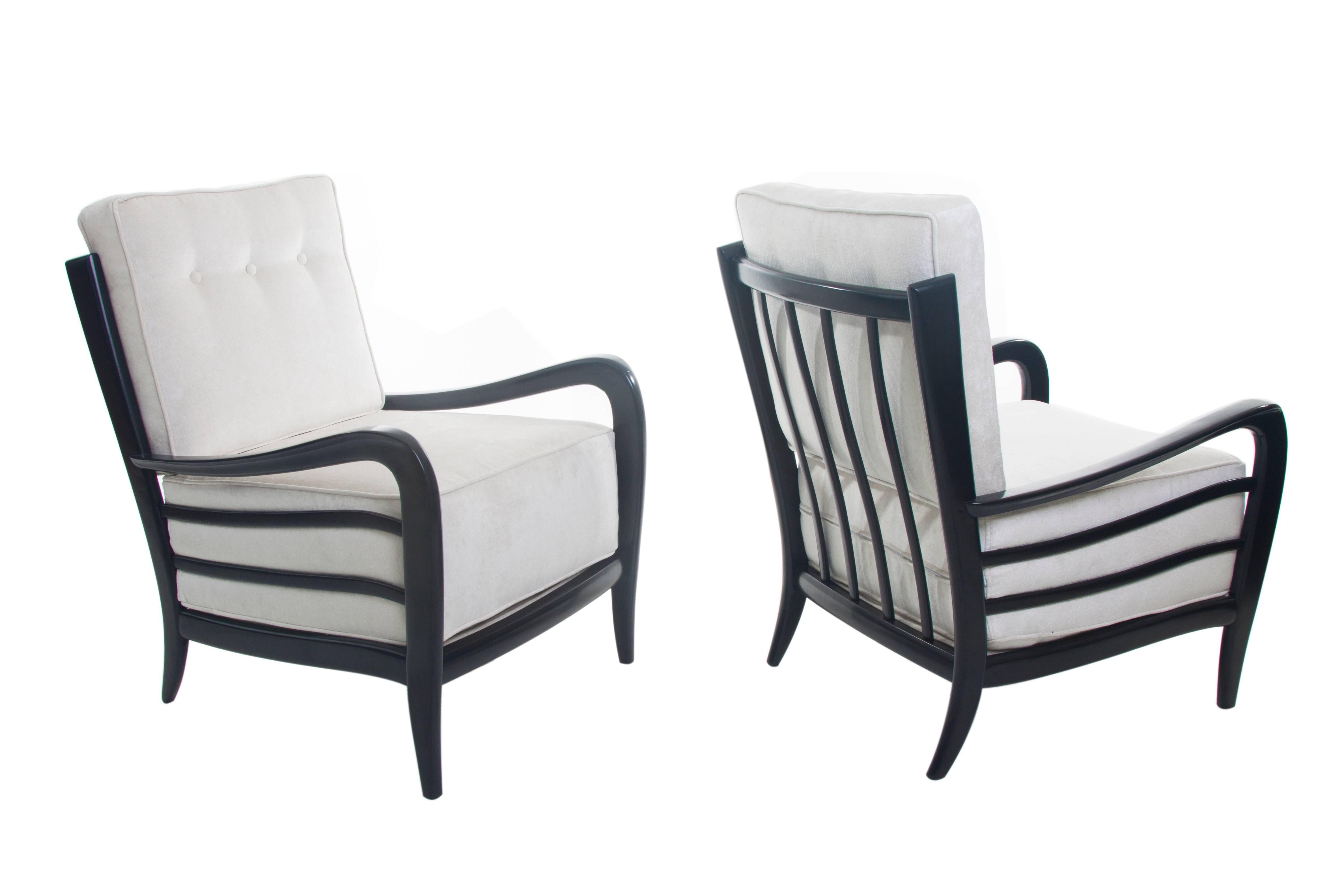 Mid-Century Modern Paolo Buffa (Attributed) Pair of Modernist Lounge Chairs