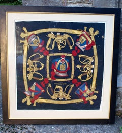 Framed Hermes "Grand Uniforme" Vintage Military Regalia Scarf by Joachim Metz